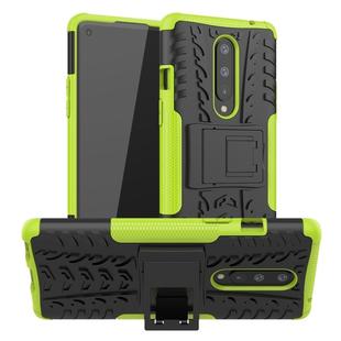 For OnePlus 8 Tire Texture Shockproof TPU + PC Protective Case with Holder(Green)