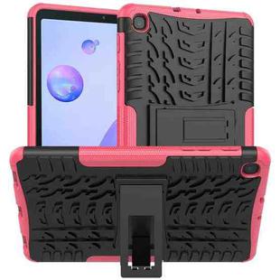For Samsung Galaxy Tab A 8.4 2020 Tire Texture Shockproof TPU + PC Protective Case with Holder(Rose Red)