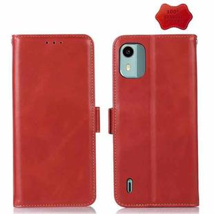For Nokia C12 4G Crazy Horse Top Layer Cowhide Leather Phone Case(Red)
