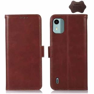 For Nokia C12 4G Crazy Horse Top Layer Cowhide Leather Phone Case(Brown)