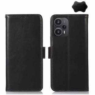 For Xiaomi Redmi Note 12 Turbo 5G Crazy Horse Top Layer Cowhide Leather Phone Case(Black)