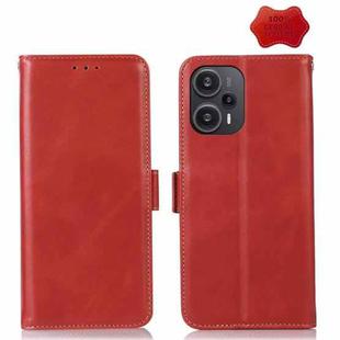 For Xiaomi Redmi Note 12 Turbo 5G Crazy Horse Top Layer Cowhide Leather Phone Case(Red)