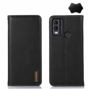 For Nokia C22 4G KHAZNEH Nappa Top Layer Cowhide Leather Phone Case(Black)