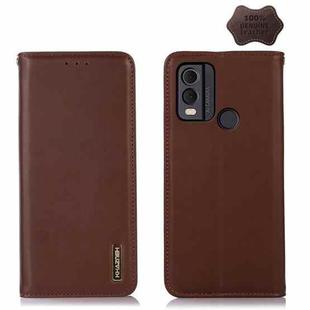 For Nokia C22 4G KHAZNEH Nappa Top Layer Cowhide Leather Phone Case(Brown)