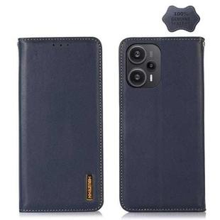 For Xiaomi Redmi Note 12 Turbo 5G KHAZNEH Nappa Top Layer Cowhide Leather Phone Case(Blue)