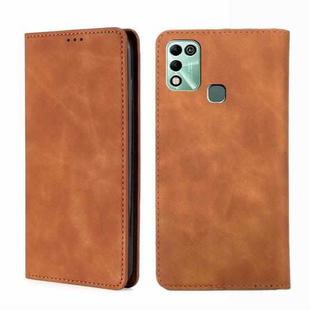 For Infinix Hot 11 Play Skin Feel Magnetic Horizontal Flip Leather Phone Case(Light Brown)