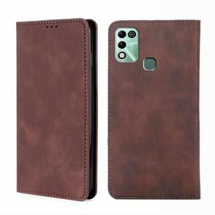 For Infinix Hot 11 Play Skin Feel Magnetic Horizontal Flip Leather Phone Case(Dark Brown)