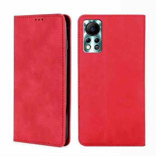 For Infinix Hot 11s NFC Skin Feel Magnetic Horizontal Flip Leather Phone Case(Red)