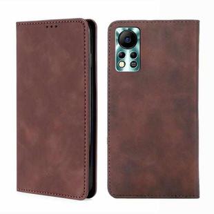 For Infinix Hot 11s NFC Skin Feel Magnetic Horizontal Flip Leather Phone Case(Dark Brown)