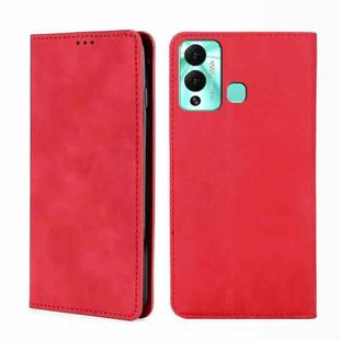 For Infinix Hot 12 Play Skin Feel Magnetic Horizontal Flip Leather Phone Case(Red)