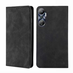 For Infinix Hot 20 4G Skin Feel Magnetic Horizontal Flip Leather Phone Case(Black)