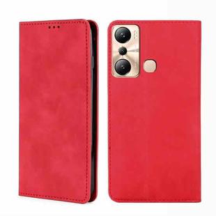 For Infinix Hot 20i Skin Feel Magnetic Horizontal Flip Leather Phone Case(Red)