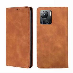 For Infinix Note 12 VIP Skin Feel Magnetic Horizontal Flip Leather Phone Case(Light Brown)