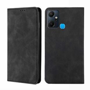 For Infinix Smart 6 Plus Skin Feel Magnetic Horizontal Flip Leather Phone Case(Black)