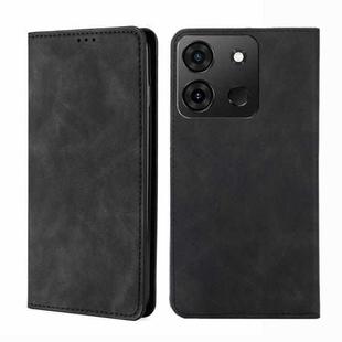 For Infinix Smart 7 Skin Feel Magnetic Horizontal Flip Leather Phone Case(Black)