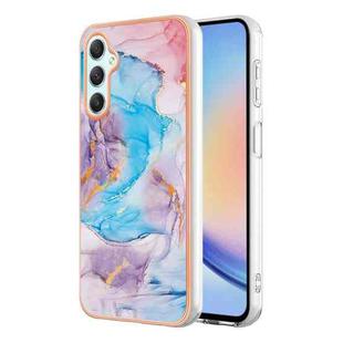 For Samsung Galaxy A24 Electroplating IMD TPU Phone Case(Blue Marble)