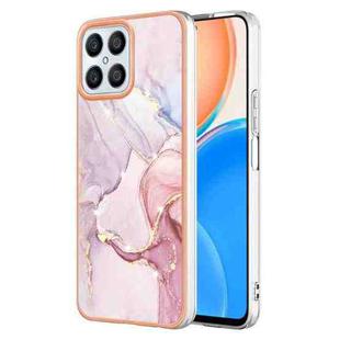 For Honor X8 4G Electroplating Marble Dual-side IMD Phone Case(Rose Gold 005)