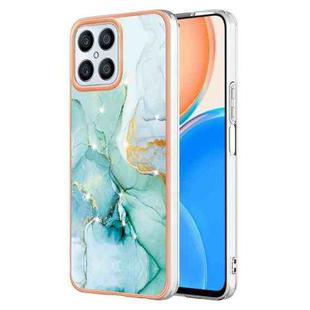 For Honor X8 4G Electroplating Marble Dual-side IMD Phone Case(Green 003)