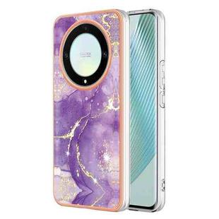 For Honor X9a / Magic5 Lite Electroplating Marble Dual-side IMD Phone Case(Purple 002)