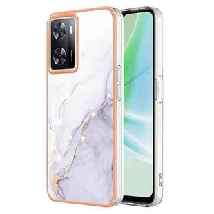 For OnePlus Nord N300 / OPPO A57 4G 2022 / Realme Narzo 50 5G Global / OPPO K10 5G Global Electroplating Marble Dual-side IMD Phone Case(White 006)