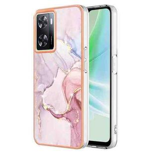 For OnePlus Nord N300 / OPPO A57 4G 2022 / Realme Narzo 50 5G Global / OPPO K10 5G Global Electroplating Marble Dual-side IMD Phone Case(Rose Gold 005)