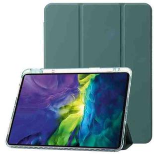 Clear Acrylic Leather Tablet Case For iPad Pro 11 2022/ 2021 / 2020 / 2018/ Air 10.9 2022 / 2020(Dark Green)