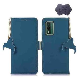 For Nokia XR21 Genuine Leather Magnetic RFID Leather Phone Case(Blue)