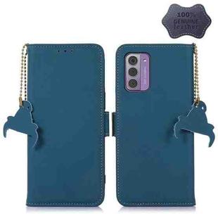 For Nokia G42 Genuine Leather Magnetic RFID Leather Phone Case(Blue)