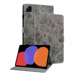 For Xiaomi Pad 6 / Pad 6 Pro Tiger Pattern Flip Leather Tablet Case(Grey)