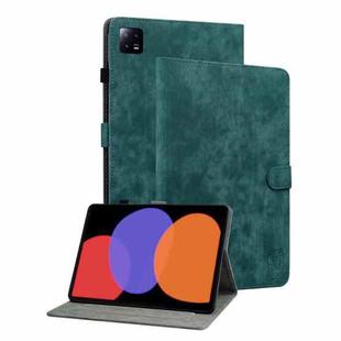 For Xiaomi Pad 6 / Pad 6 Pro Tiger Pattern Flip Leather Tablet Case(Dark Green)