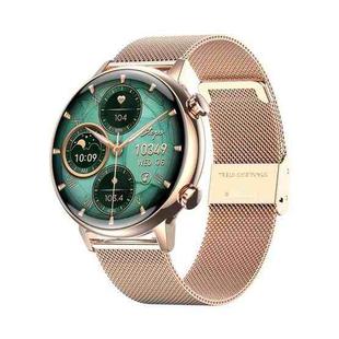 HK39 1.1 inch Smart Stainless Steel Band Watch Support Bluetooth Call/Blood Oxygen Monitoring(Gold)