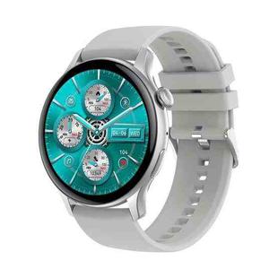 HK85 1.43 inch Smart Silicone Strap Watch Supports Bluetooth Call/Blood Oxygen Monitoring(Silver)