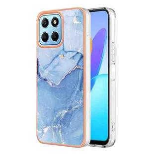 For Honor X8 5G Electroplating Marble Dual-side IMD Phone Case(Blue 018)