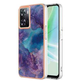 For OnePlus Nord N300 / OPPO A57 4G 2022 / Realme Narzo 50 5G Global / OPPO K10 5G Global Electroplating Marble Dual-side IMD Phone Case(Purple 016)