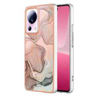For Xiaomi 13 Lite 5G Electroplating Marble Dual-side IMD Phone Case(Rose Gold 015)