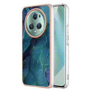 For Honor Magic5 Pro Electroplating Marble Dual-side IMD Phone Case(Green 017)