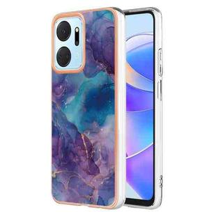 For Honor X7a Electroplating Marble Dual-side IMD Phone Case(Purple 016)