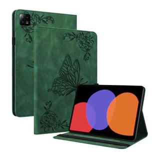 For Xiaomi Pad 6 / Pad 6 Pro Butterfly Flower Embossed Leather Tablet Case(Green)