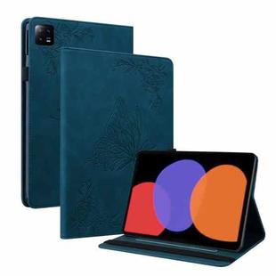 For Xiaomi Pad 6 / Pad 6 Pro Butterfly Flower Embossed Leather Tablet Case(Blue)