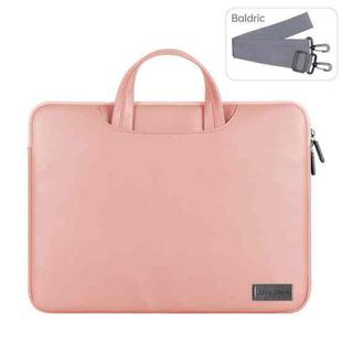 Waterproof PU Laptop Bag Inner Bag, Size:15 inch(Rose Gold)