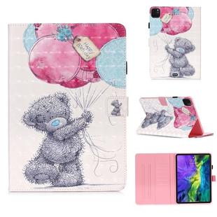 For iPad Pro 11 (2020) 3D Colored Drawing Horizontal Flip Leather Tablet Case, with Sleep / Wake-up Function & Holder & Card Slo & Wallet(Gray Bear)