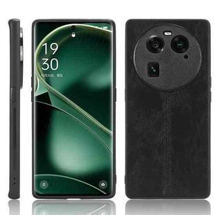 For OPPO Find X6 5G Sewing Cow Pattern Skin PC + PU + TPU Phone Case(Black)