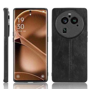 For OPPO Find X6 Pro 5G Sewing Cow Pattern Skin PC + PU + TPU Phone Case(Black)
