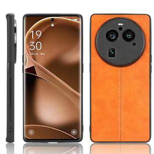 For OPPO Find X6 Pro 5G Sewing Cow Pattern Skin PC + PU + TPU Phone Case(Orange)