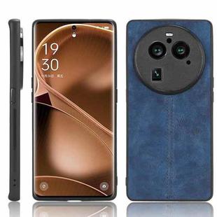 For OPPO Find X6 Pro 5G Sewing Cow Pattern Skin PC + PU + TPU Phone Case(Blue)