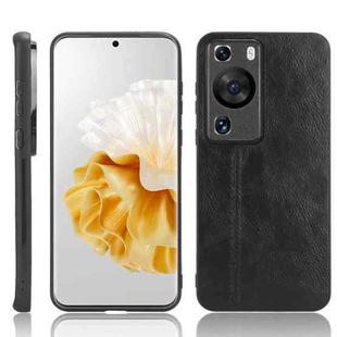 For Huawei P60 / P60 Pro Sewing Cow Pattern Skin PC + PU + TPU Phone Case(Black)