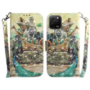For Huawei nova Y61 / Enjoy 50z 3D Colored Horizontal Flip Leather Phone Case(Zoo)