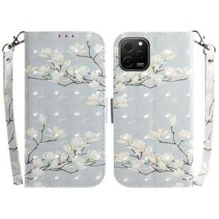 For Huawei nova Y61 / Enjoy 50z 3D Colored Horizontal Flip Leather Phone Case(Magnolia)