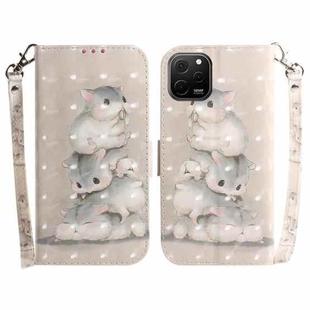 For Huawei nova Y61 / Enjoy 50z 3D Colored Horizontal Flip Leather Phone Case(Squirrels)