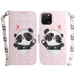 For Huawei nova Y61 / Enjoy 50z 3D Colored Horizontal Flip Leather Phone Case(Heart Panda)